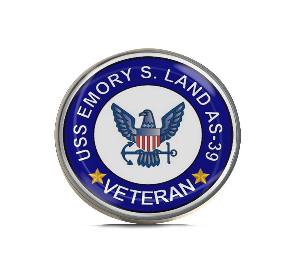USS Emory S Land AS-39 Veteran Limited Edition Lapel Pin Exclusive Metal Brooch Badge Accessories For Backpack, Clothes, Hats | Cute Gifts and Collectibles