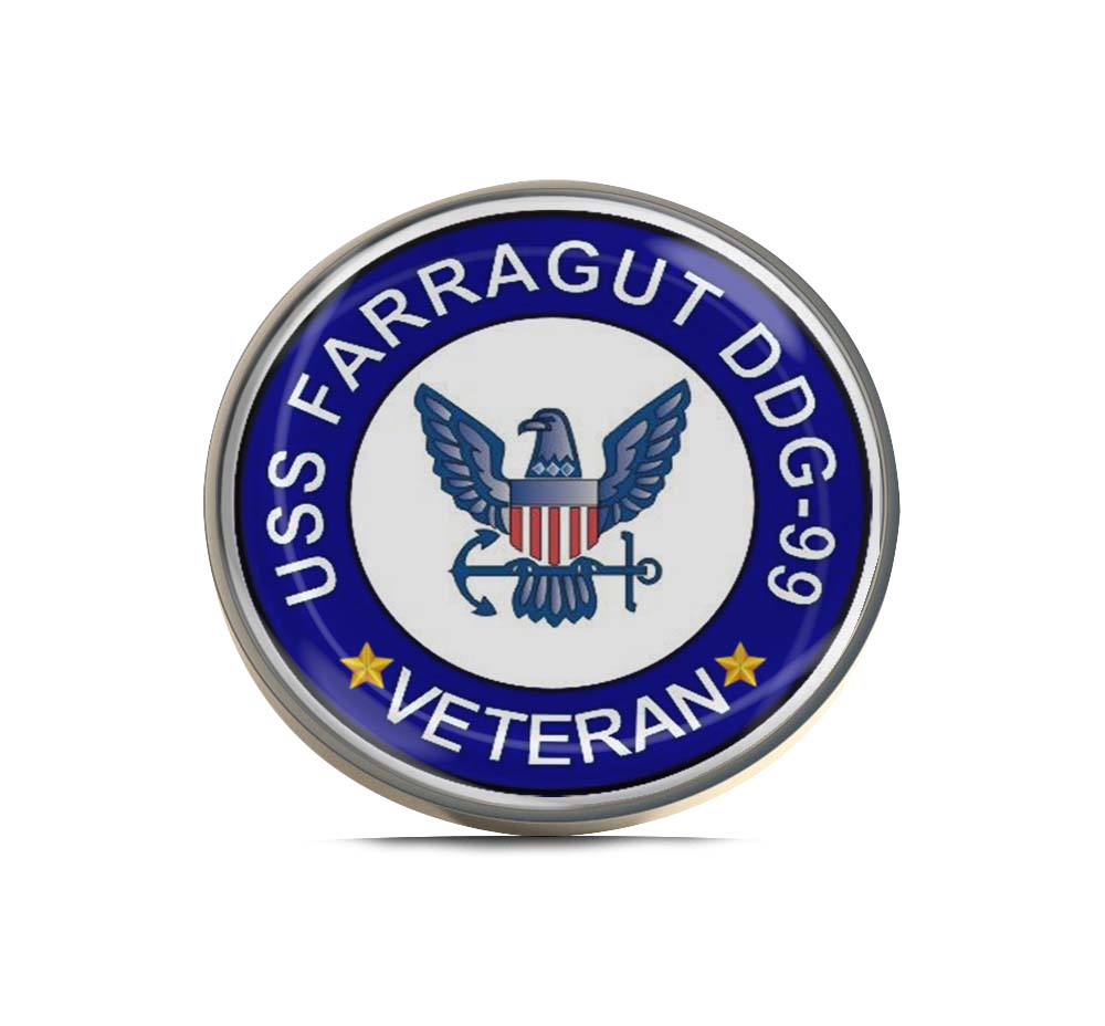 USS Farragut DDG-99 Veteran Limited Edition Lapel Pin Exclusive Metal Brooch Badge Accessories For Backpack, Clothes, Hats | Cute Gifts and Collectibles