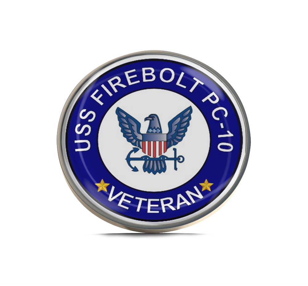 USS Firebolt PC-10 Veteran Limited Edition Lapel Pin Exclusive Metal Brooch Badge Accessories For Backpack, Clothes, Hats | Cute Gifts and Collectibles