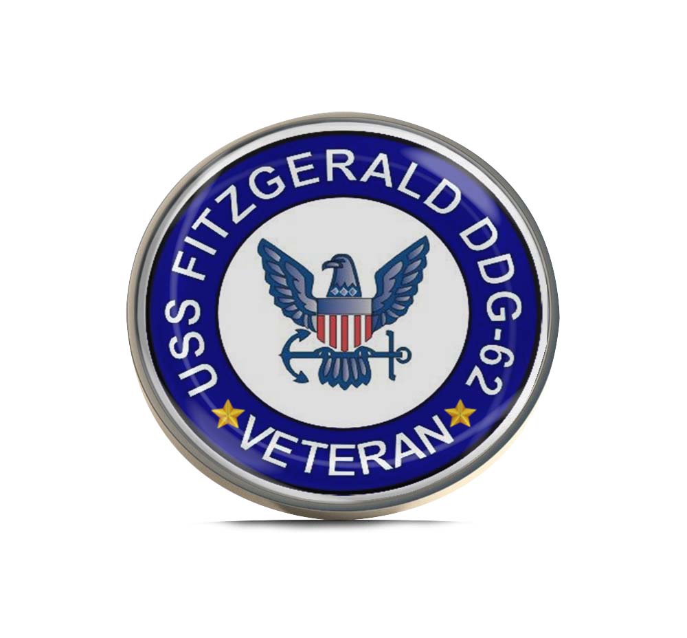 USS Fitzgerald DDG-62 Veteran Limited Edition Lapel Pin Exclusive Metal Brooch Badge Accessories For Backpack, Clothes, Hats | Cute Gifts and Collectibles