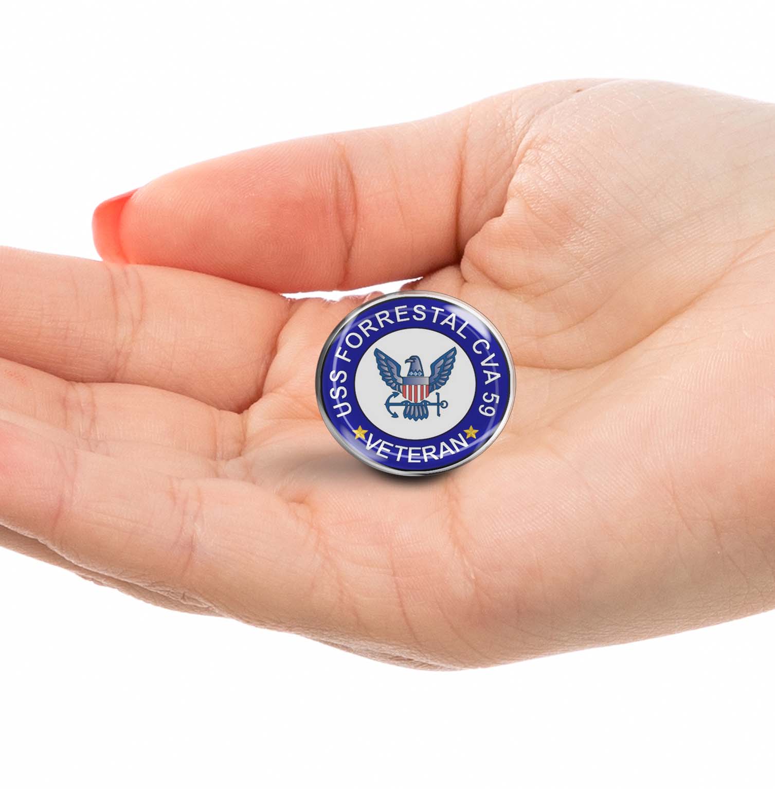 USS Forrestal CVA-59 Veteran Limited Edition Lapel Pin Exclusive Metal Brooch Badge Accessories For Backpack, Clothes, Hats | Cute Gifts and Collectibles