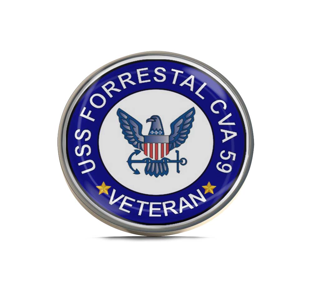 USS Forrestal CVA-59 Veteran Limited Edition Lapel Pin Exclusive Metal Brooch Badge Accessories For Backpack, Clothes, Hats | Cute Gifts and Collectibles