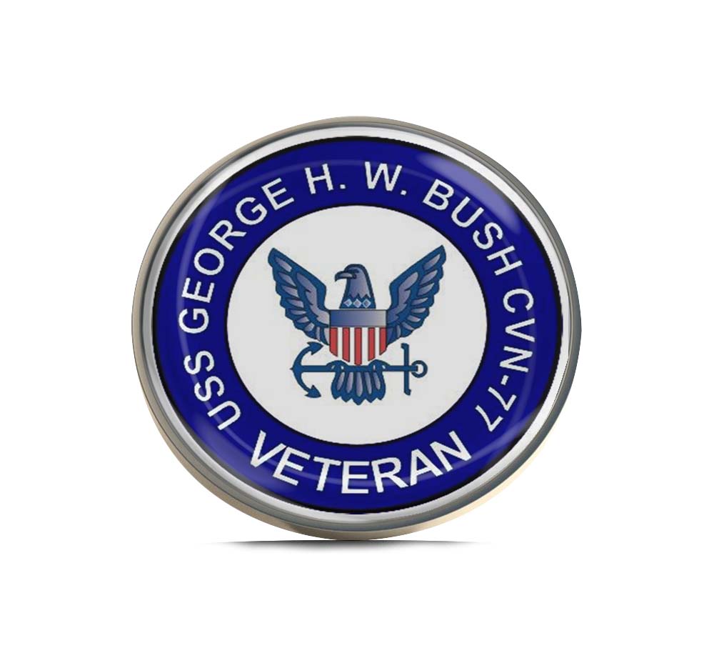 USS George HW Bush CVN-77 Veteran Limited Edition Lapel Pin Exclusive Metal Brooch Badge Accessories For Backpack, Clothes, Hats | Cute Gifts and Collectibles