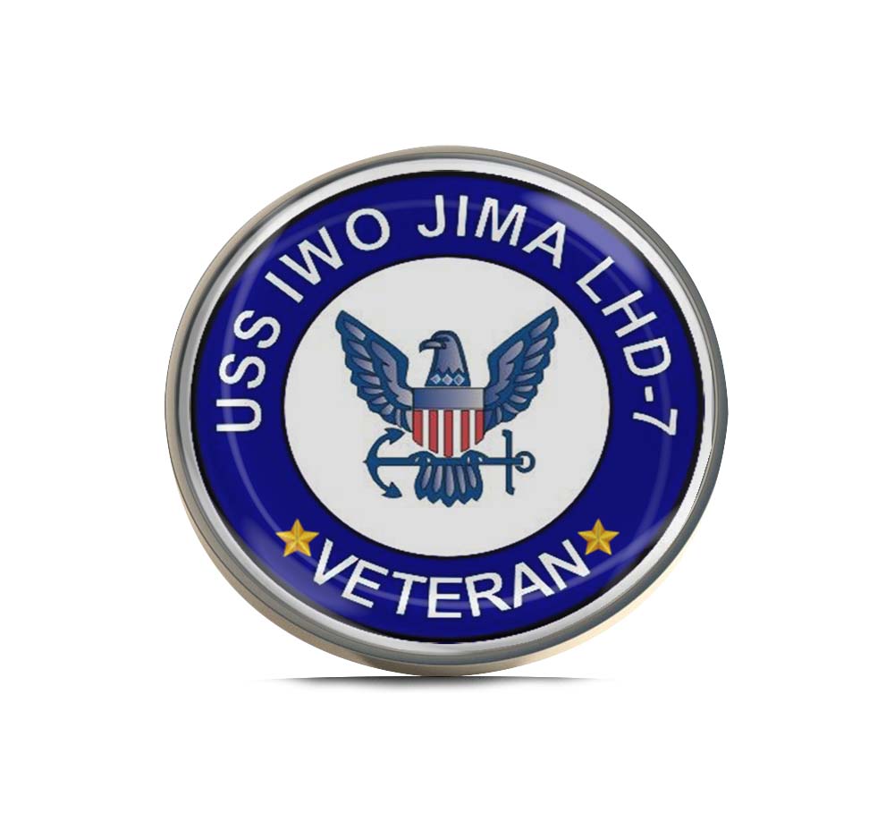 USS Iwo Jima LHD-7 Veteran Limited Edition Lapel Pin Exclusive Metal Brooch Badge Accessories For Backpack, Clothes, Hats | Cute Gifts and Collectibles