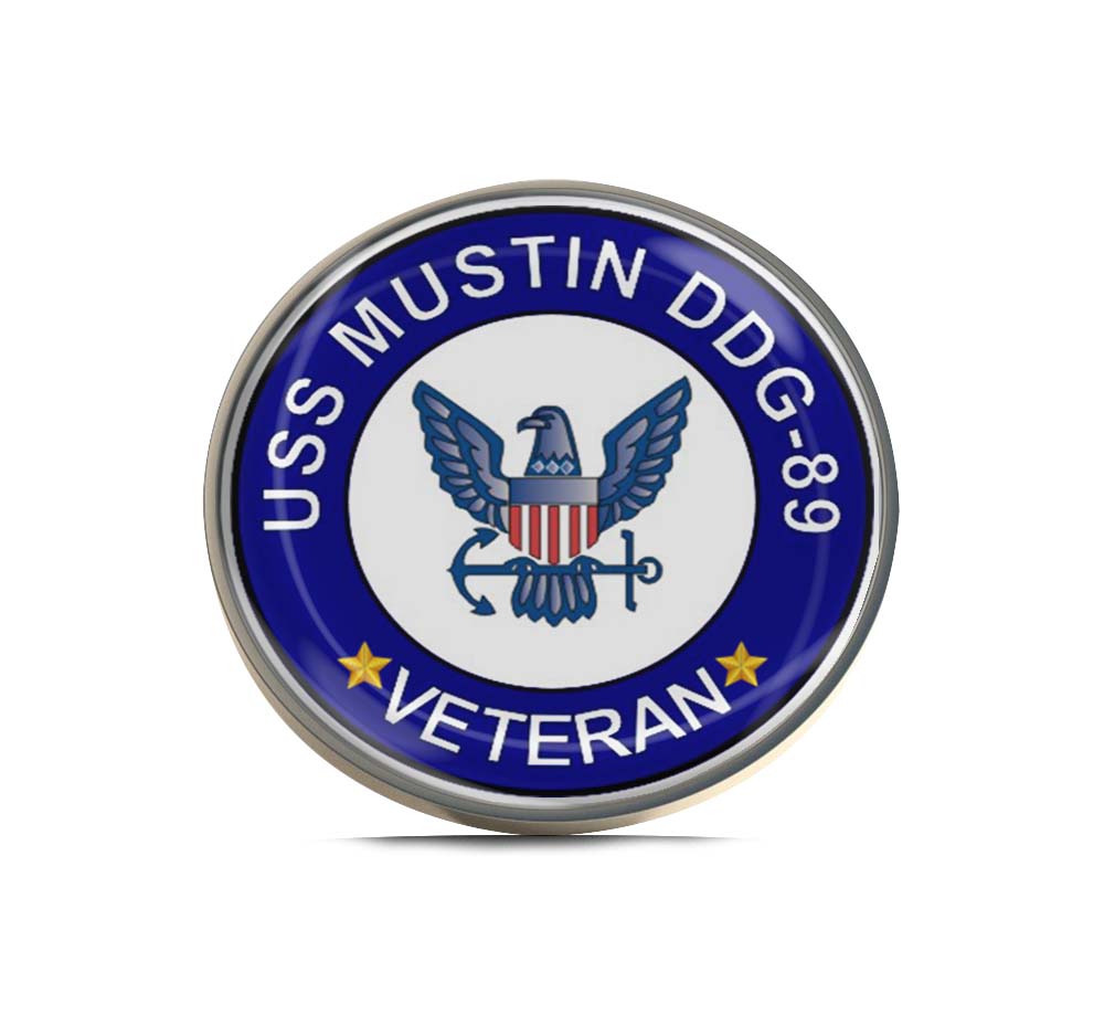 USS Mustin DDG-89 Veteran Limited Edition Lapel Pin Exclusive Metal Brooch Badge Accessories For Backpack, Clothes, Hats | Cute Gifts and Collectibles