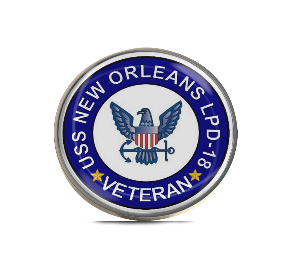 USS New Orleans LPD-18 Veteran Limited Edition Lapel Pin Exclusive Metal Brooch Badge Accessories For Backpack, Clothes, Hats | Cute Gifts and Collectibles
