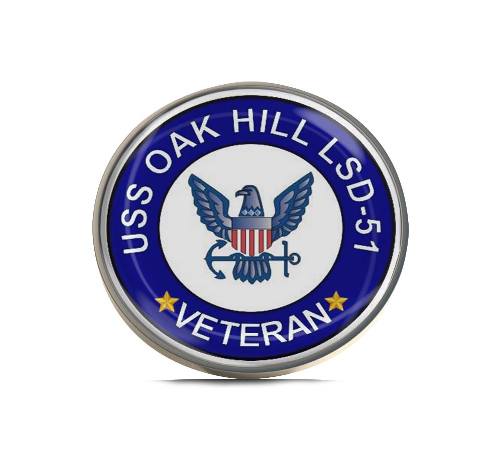 USS Oak Hill LSD-51 Veteran Limited Edition Lapel Pin Exclusive Metal Brooch Badge Accessories For Backpack, Clothes, Hats | Cute Gifts and Collectibles