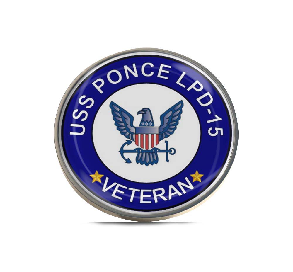 USS Ponce LPD-15 Veteran Limited Edition Lapel Pin Exclusive Metal Brooch Badge Accessories For Backpack, Clothes, Hats | Cute Gifts and Collectibles