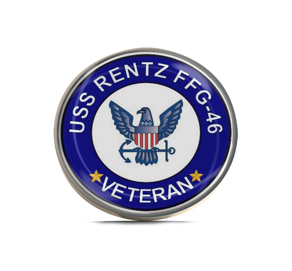 USS Rentz FFG-46 Veteran Limited Edition Lapel Pin Exclusive Metal Brooch Badge Accessories For Backpack, Clothes, Hats | Cute Gifts and Collectibles