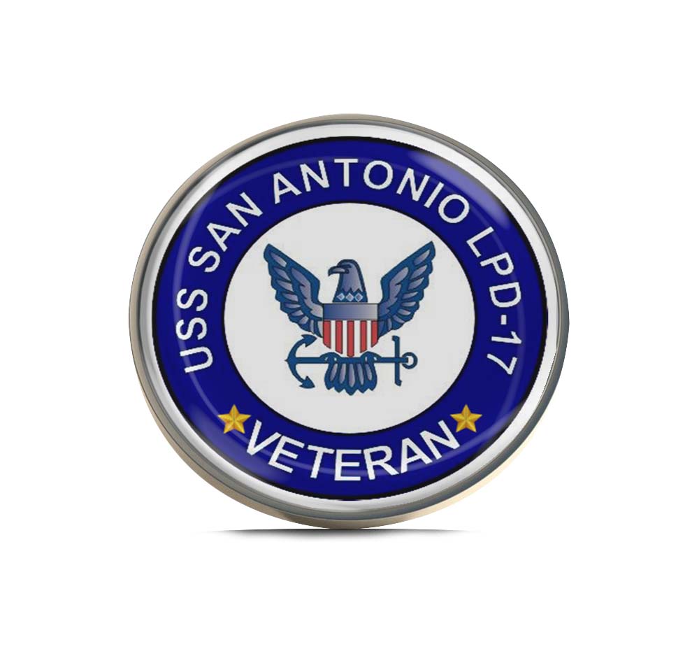 USS San Antonio LPD-17 Veteran Limited Edition Lapel Pin Exclusive Metal Brooch Badge Accessories For Backpack, Clothes, Hats | Cute Gifts and Collectibles