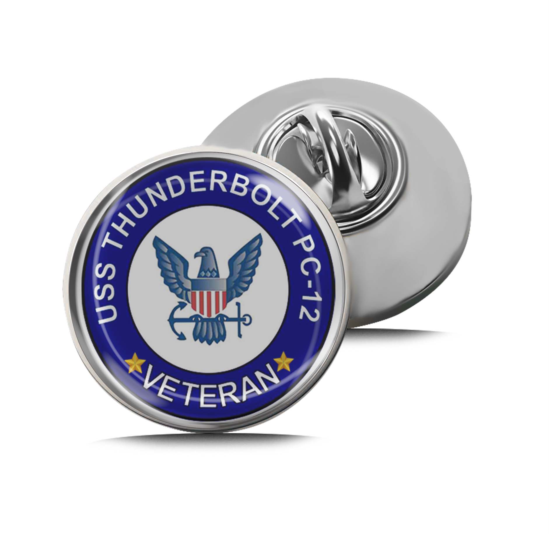 USS Thunderbolt PC-12 Veteran Limited Edition Lapel Pin Exclusive Metal Brooch Badge Accessories For Backpack, Clothes, Hats | Cute Gifts and Collectibles