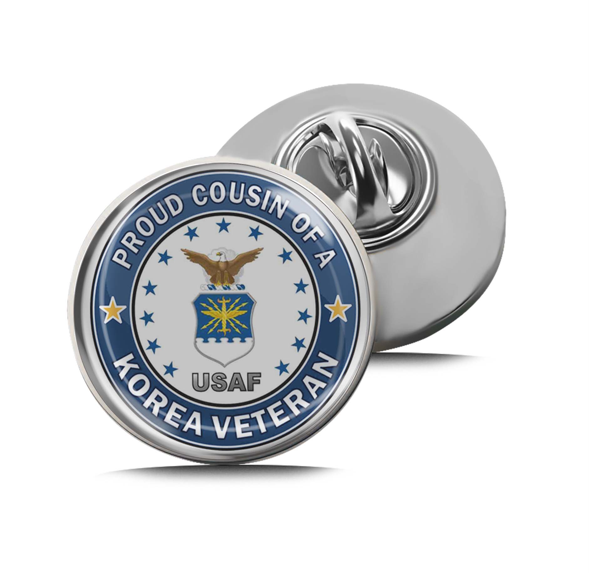 U.S. Air Force Proud Cousin of a Korea Veteran Limited Edition Lapel Pin Exclusive Metal Brooch Badge Accessories For Backpack, Clothes, Hats | Cute Gifts and Collectibles