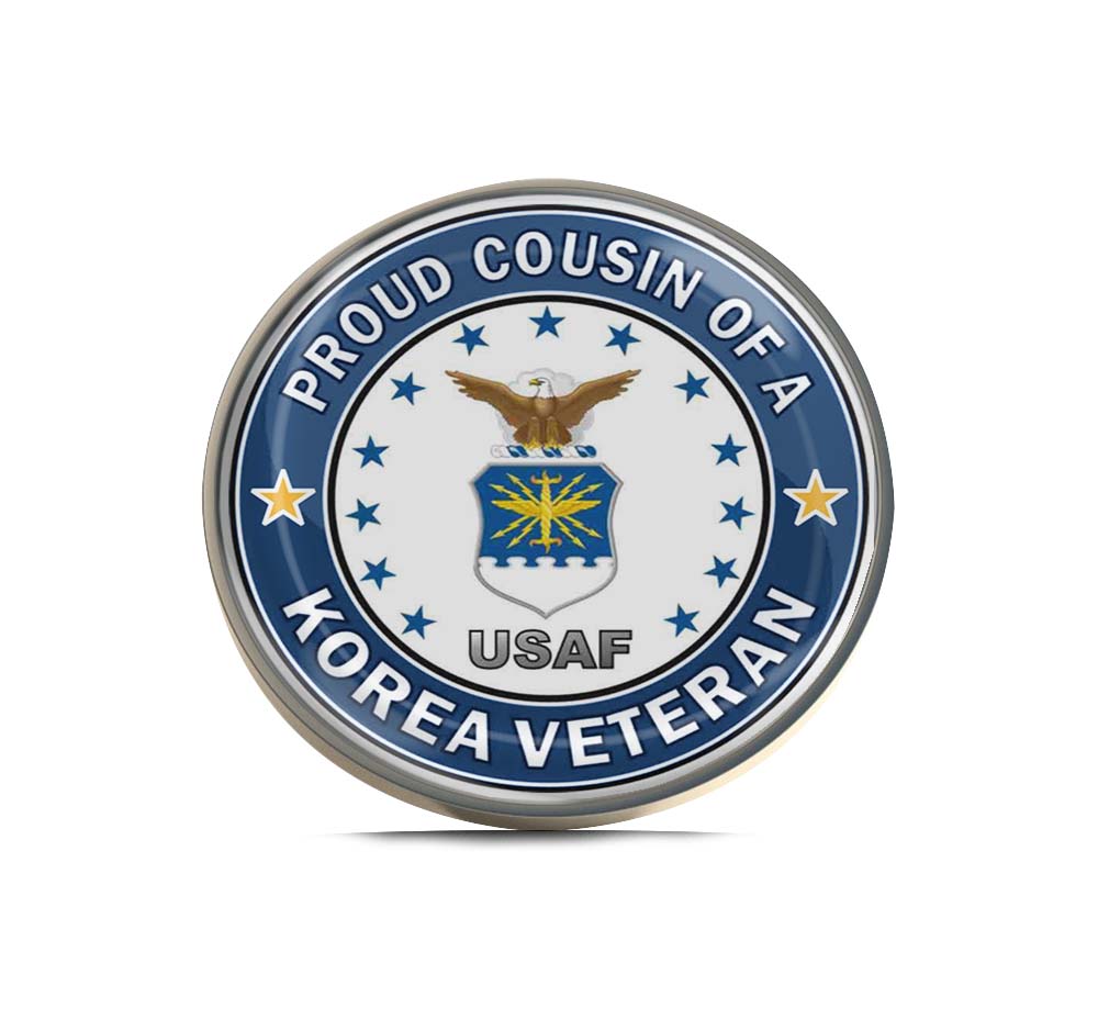 U.S. Air Force Proud Cousin of a Korea Veteran Limited Edition Lapel Pin Exclusive Metal Brooch Badge Accessories For Backpack, Clothes, Hats | Cute Gifts and Collectibles