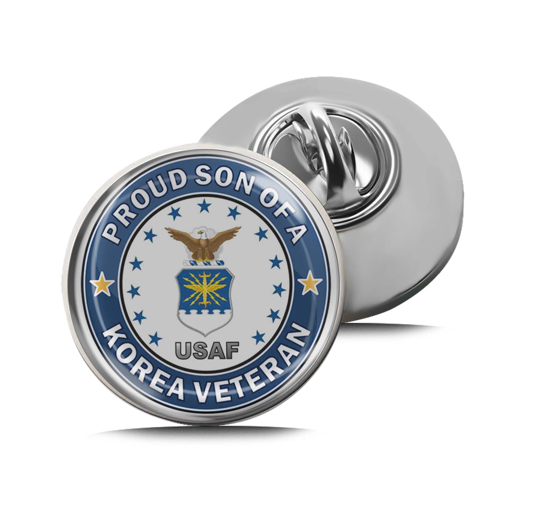 U.S. Air Force Proud Son of a Korea Veteran Limited Edition Lapel Pin Exclusive Metal Brooch Badge Accessories For Backpack, Clothes, Hats | Cute Gifts and Collectibles