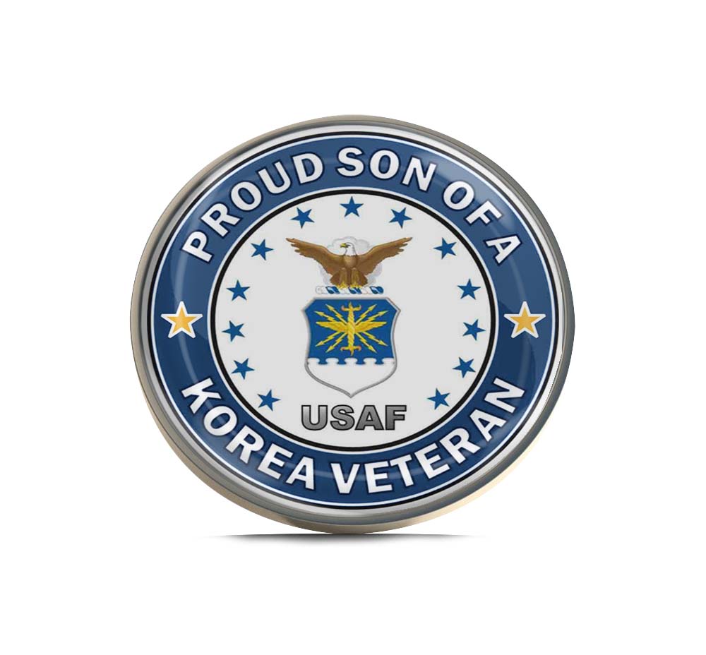 U.S. Air Force Proud Son of a Korea Veteran Limited Edition Lapel Pin Exclusive Metal Brooch Badge Accessories For Backpack, Clothes, Hats | Cute Gifts and Collectibles