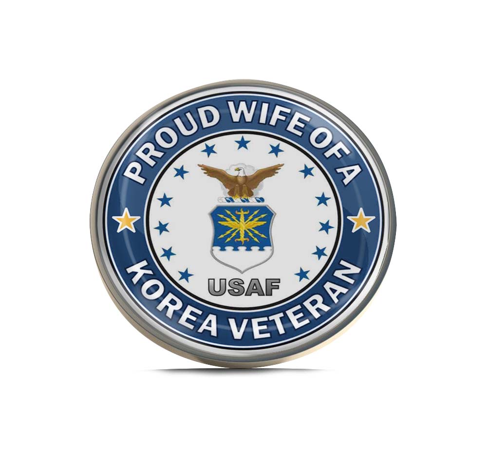 U.S. Air Force Proud Wife of a Korea Veteran Limited Edition Lapel Pin Exclusive Metal Brooch Badge Accessories For Backpack, Clothes, Hats | Cute Gifts and Collectibles