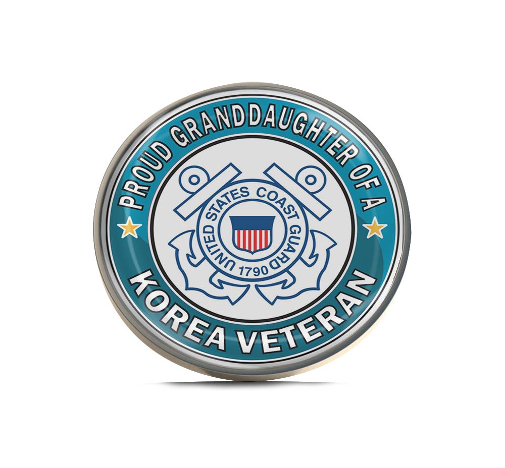 U.S. Coast Guard Proud Granddaughter of a Korea Veteran Limited Edition Lapel Pin Exclusive Metal Brooch Badge Accessories For Backpack, Clothes, Hats | Cute Gifts and Collectibles