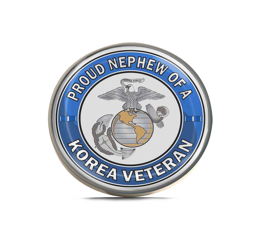 U.S. Marine Corps Proud Nephew of a Korea Veteran Limited Edition Lapel Pin Exclusive Metal Brooch Badge Accessories For Backpack, Clothes, Hats | Cute Gifts and Collectibles