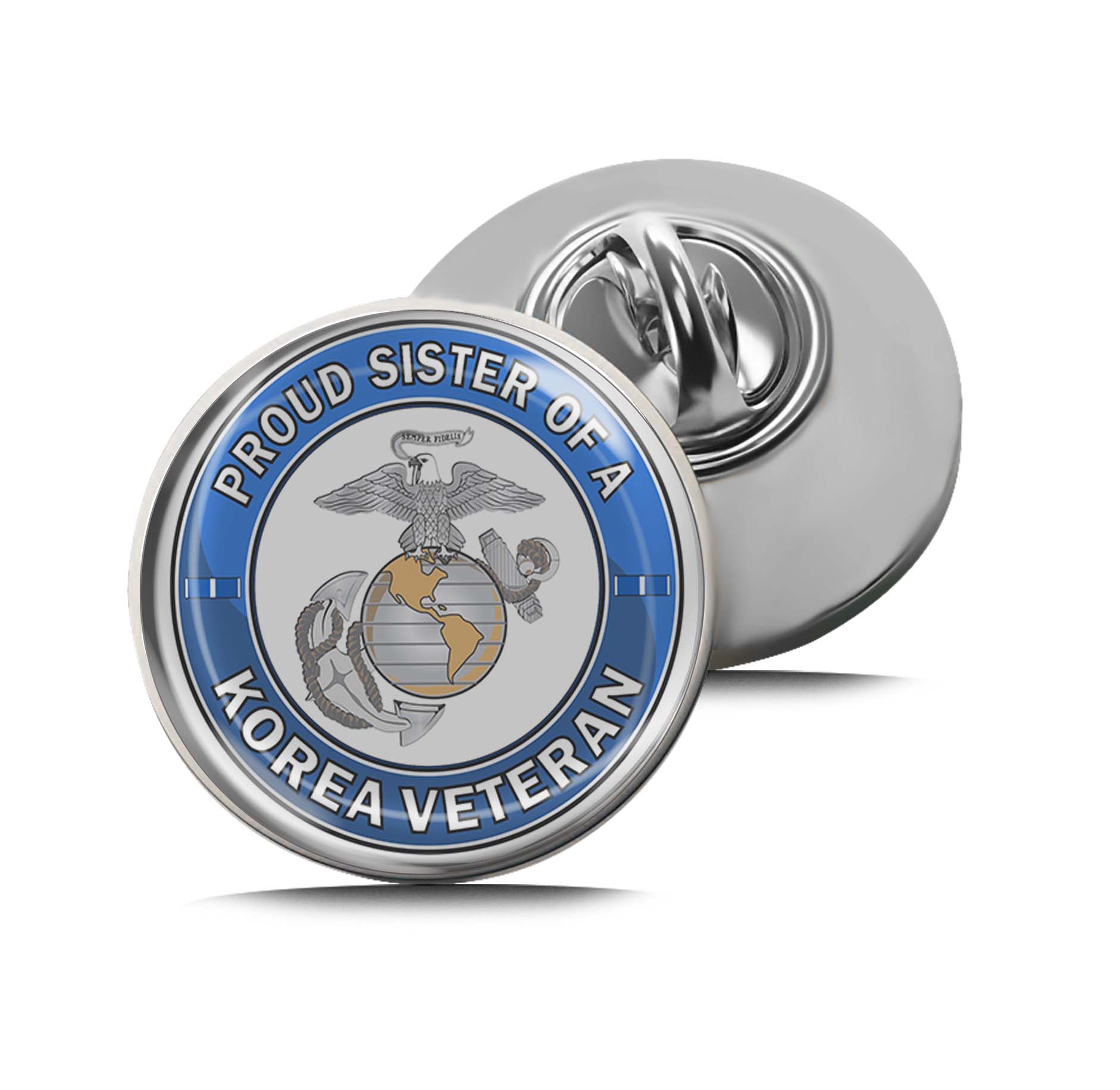 U.S. Marine Corps Proud Sister of a Korea Veteran Limited Edition Lapel Pin Exclusive Metal Brooch Badge Accessories For Backpack, Clothes, Hats | Cute Gifts and Collectibles