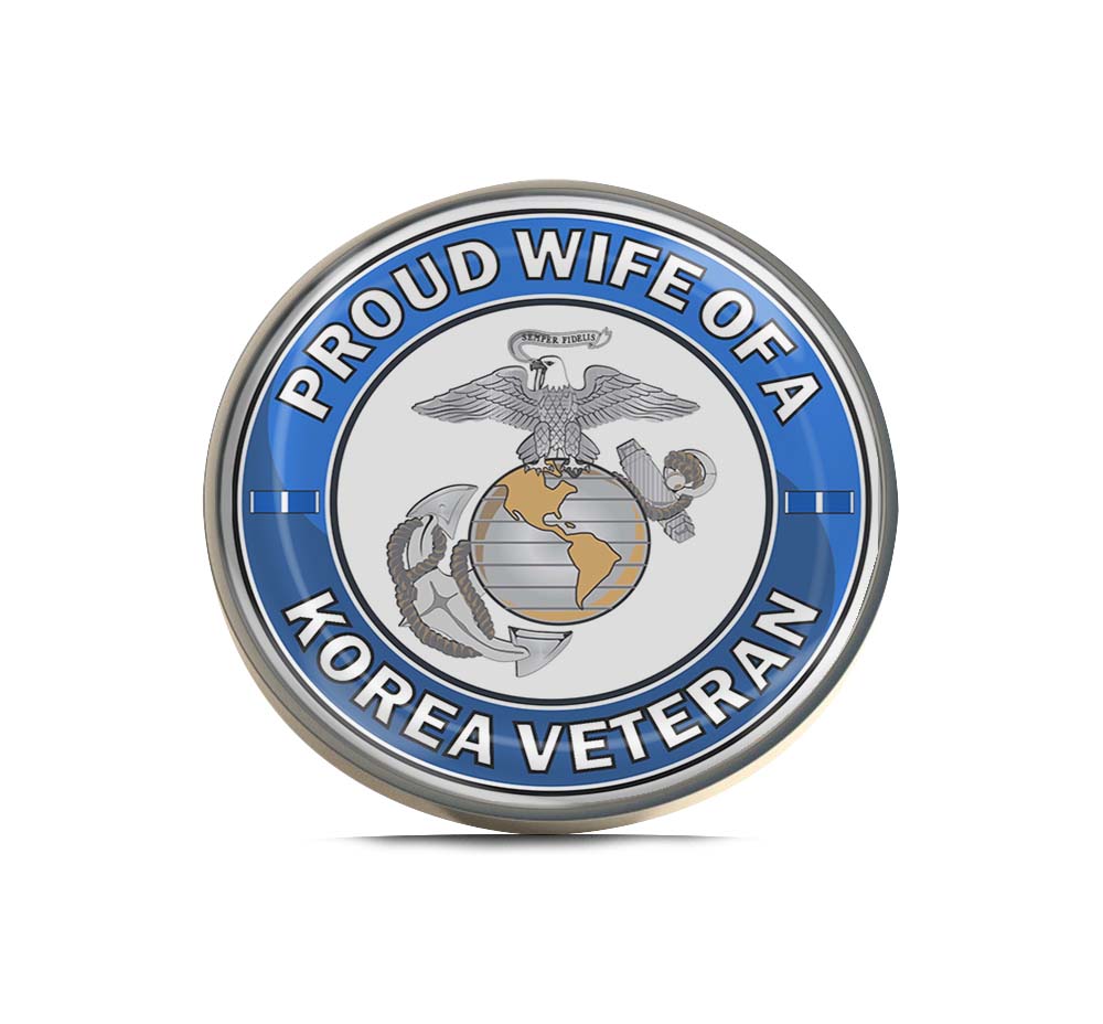 U.S. Marine Corps Proud Wife of a Korea Veteran Limited Edition Lapel Pin Exclusive Metal Brooch Badge Accessories For Backpack, Clothes, Hats | Cute Gifts and Collectibles
