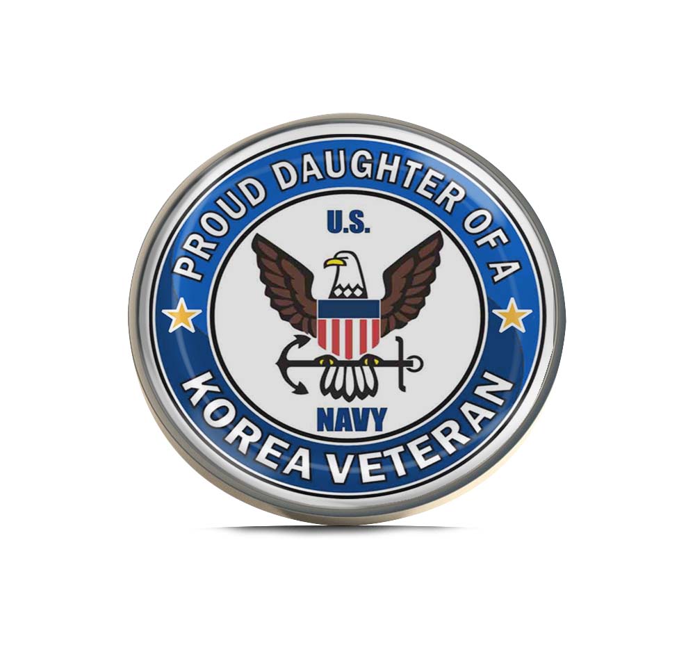 U.S. Navy Proud Daughter of a Korea Veteran Limited Edition Lapel Pin Exclusive Metal Brooch Badge Accessories For Backpack, Clothes, Hats | Cute Gifts and Collectibles