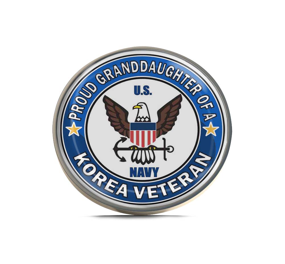 U.S. Navy Proud Granddaughter of a Korea Veteran Limited Edition Lapel Pin Exclusive Metal Brooch Badge Accessories For Backpack, Clothes, Hats | Cute Gifts and Collectibles