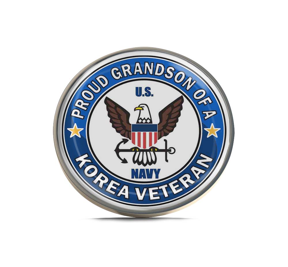 U.S. Navy Proud Grand Son of a Korea Veteran Limited Edition Lapel Pin Exclusive Metal Brooch Badge Accessories For Backpack, Clothes, Hats | Cute Gifts and Collectibles