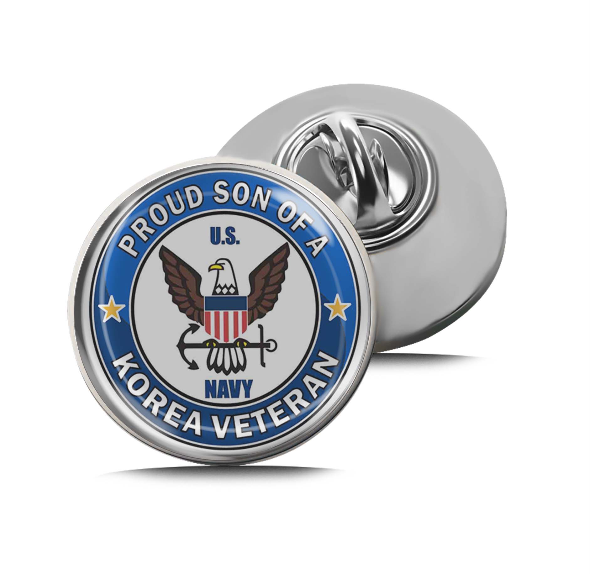 U.S. Navy Proud Son of a Korea Veteran Limited Edition Lapel Pin Exclusive Metal Brooch Badge Accessories For Backpack, Clothes, Hats | Cute Gifts and Collectibles