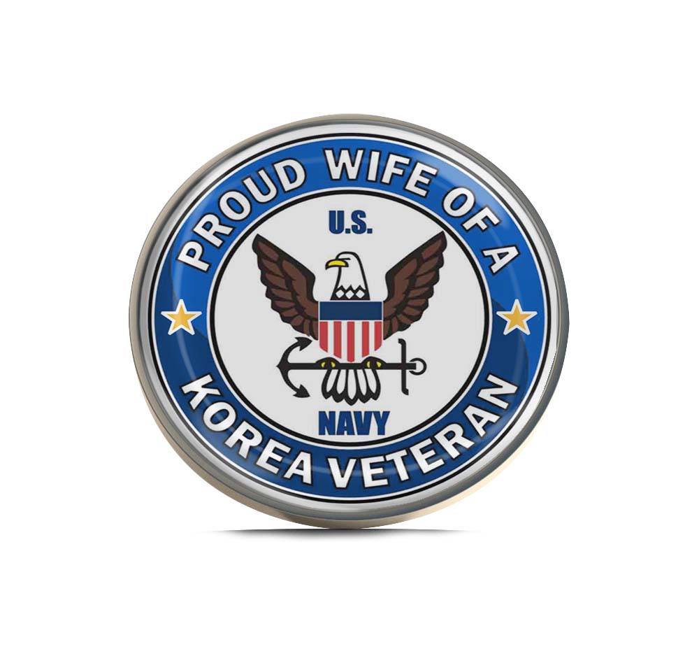 U.S. Navy Proud Wife of a Korea Veteran Limited Edition Lapel Pin Exclusive Metal Brooch Badge Accessories For Backpack, Clothes, Hats | Cute Gifts and Collectibles
