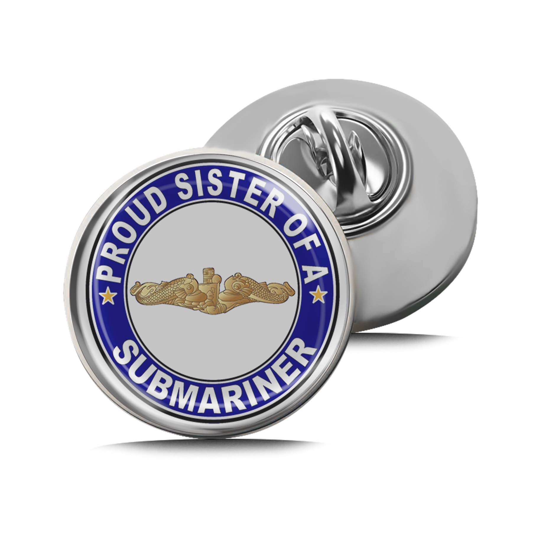 Proud Sister of a Submariner Gold Dolphins Limited Edition Lapel Pin Exclusive Metal Brooch Badge Accessories For Backpack, Clothes, Hats | Cute Gifts and Collectibles