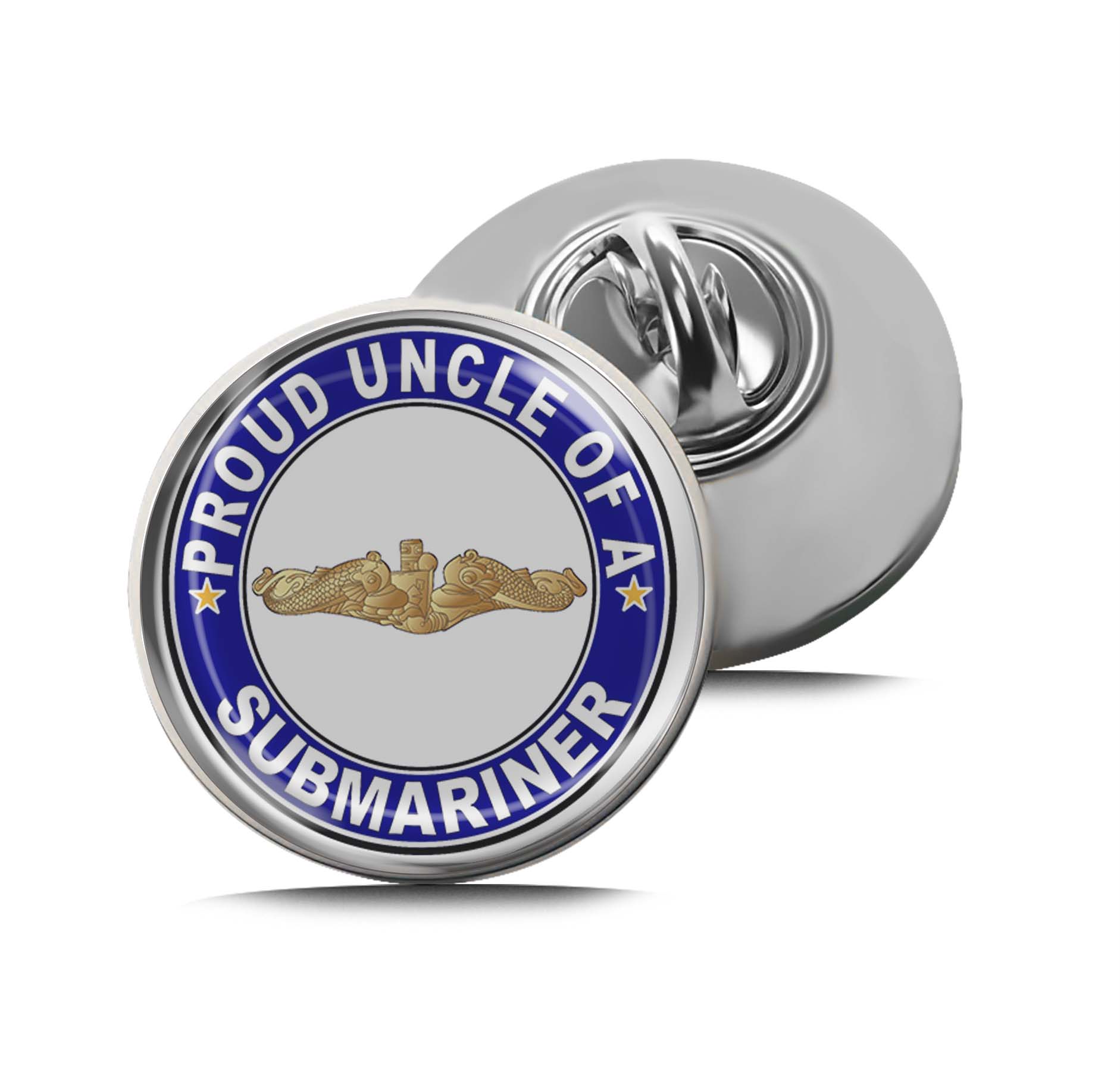 Proud Uncle of a Submariner Gold Dolphins Limited Edition Lapel Pin Exclusive Metal Brooch Badge Accessories For Backpack, Clothes, Hats | Cute Gifts and Collectibles