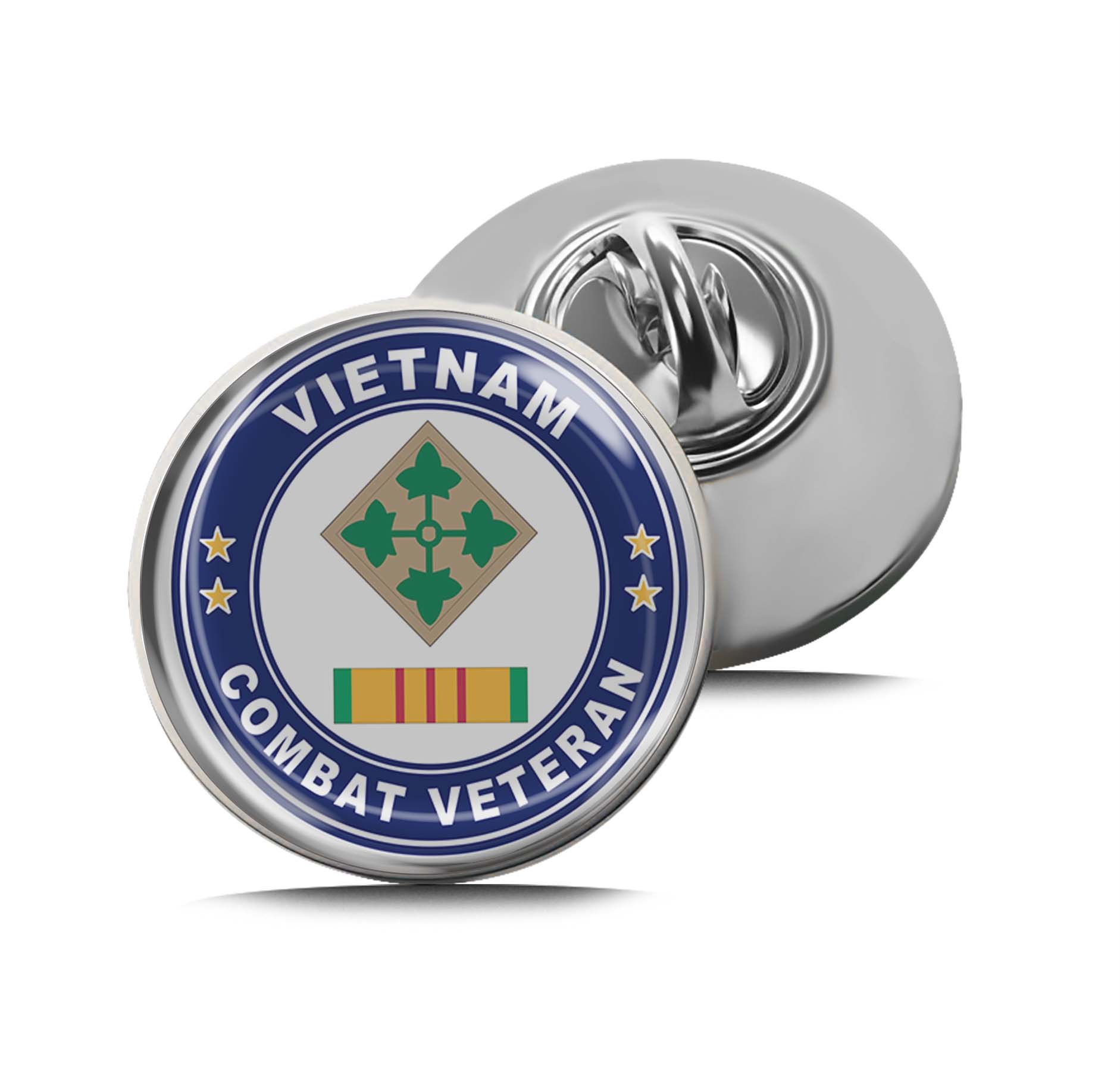 4th Infantry Division Vietnam Combat Veteran Limited Edition Lapel Pin Exclusive Metal Brooch Badge Accessories For Backpack, Clothes, Hats | Cute Gifts and Collectibles