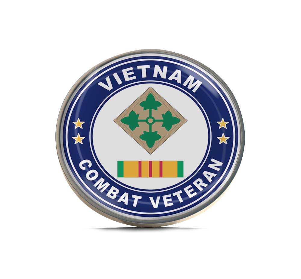 4th Infantry Division Vietnam Combat Veteran Limited Edition Lapel Pin Exclusive Metal Brooch Badge Accessories For Backpack, Clothes, Hats | Cute Gifts and Collectibles