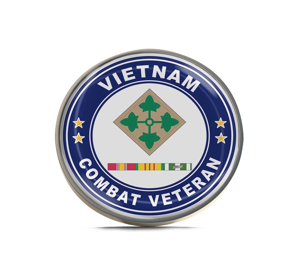 4th Infantry Division Vietnam Combat Veteran Limited Edition Lapel Pin Exclusive Metal Brooch Badge Accessories For Backpack, Clothes, Hats | Cute Gifts and Collectibles