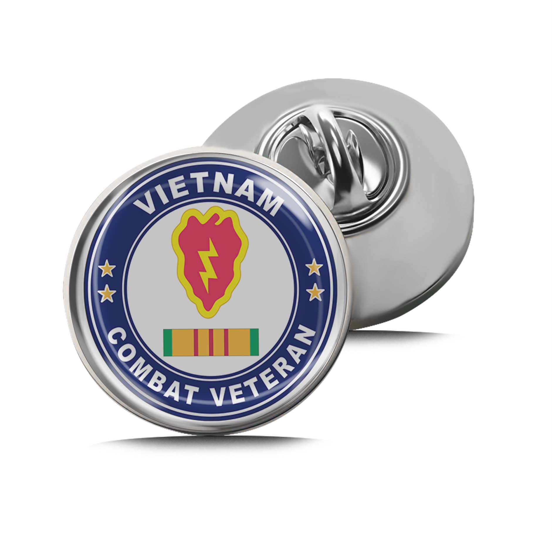 25th Infantry Division Vietnam Combat Veteran Limited Edition Lapel Pin Exclusive Metal Brooch Badge Accessories For Backpack, Clothes, Hats | Cute Gifts and Collectibles
