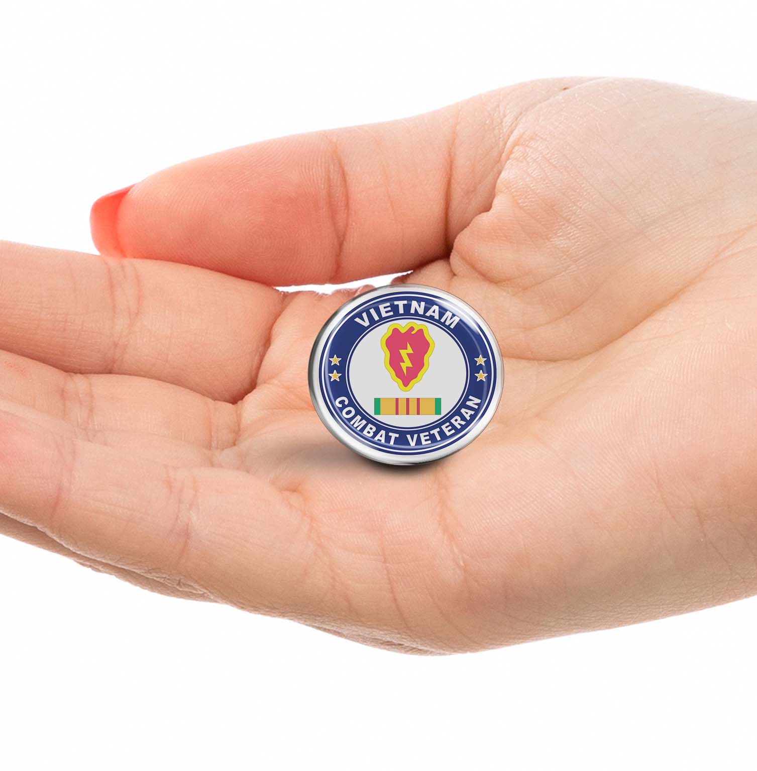 25th Infantry Division Vietnam Combat Veteran Limited Edition Lapel Pin Exclusive Metal Brooch Badge Accessories For Backpack, Clothes, Hats | Cute Gifts and Collectibles