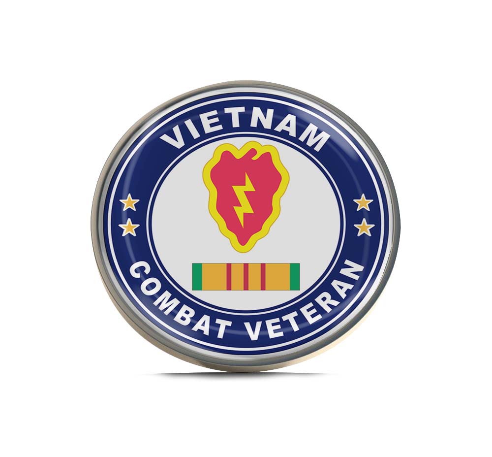 25th Infantry Division Vietnam Combat Veteran Limited Edition Lapel Pin Exclusive Metal Brooch Badge Accessories For Backpack, Clothes, Hats | Cute Gifts and Collectibles
