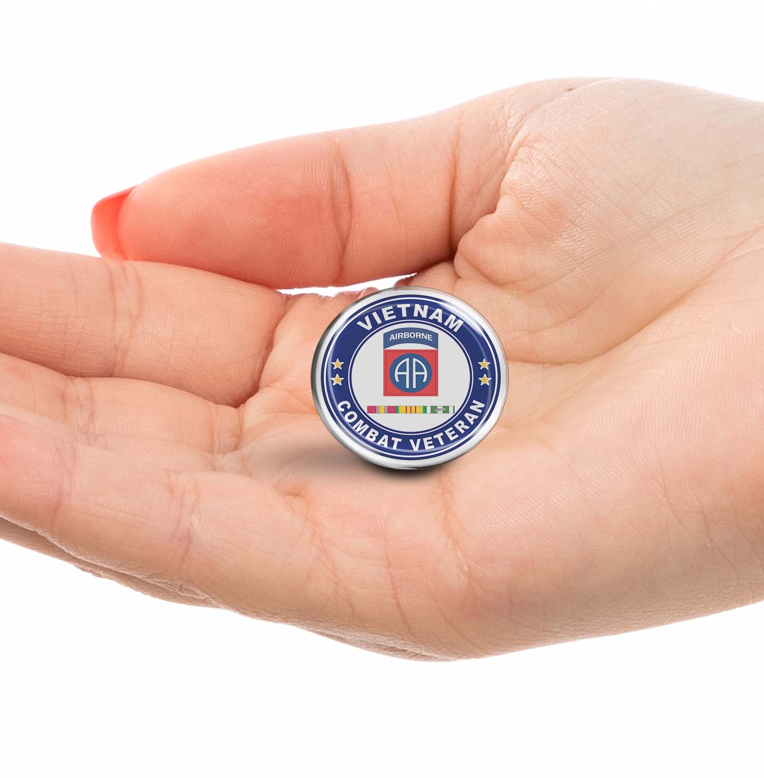 82nd Airborne Division Vietnam Service Combat Veteran Limited Edition Lapel Pin Exclusive Metal Brooch Badge Accessories For Backpack, Clothes, Hats | Cute Gifts and Collectibles