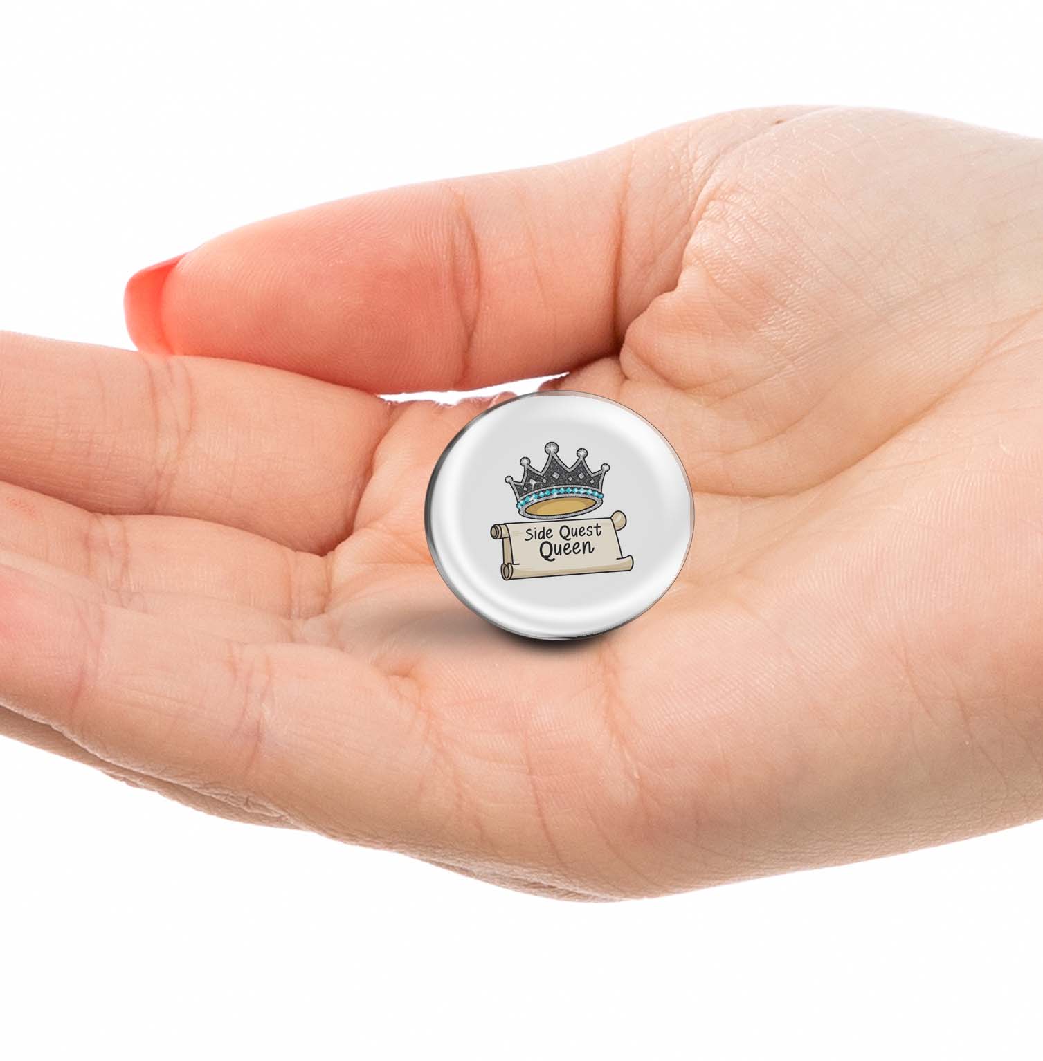Side Quest Queen Limited Edition Lapel Pin Exclusive Metal Brooch Badge Accessories For Backpack, Clothes, Hats | Cute Gifts and Collectibles