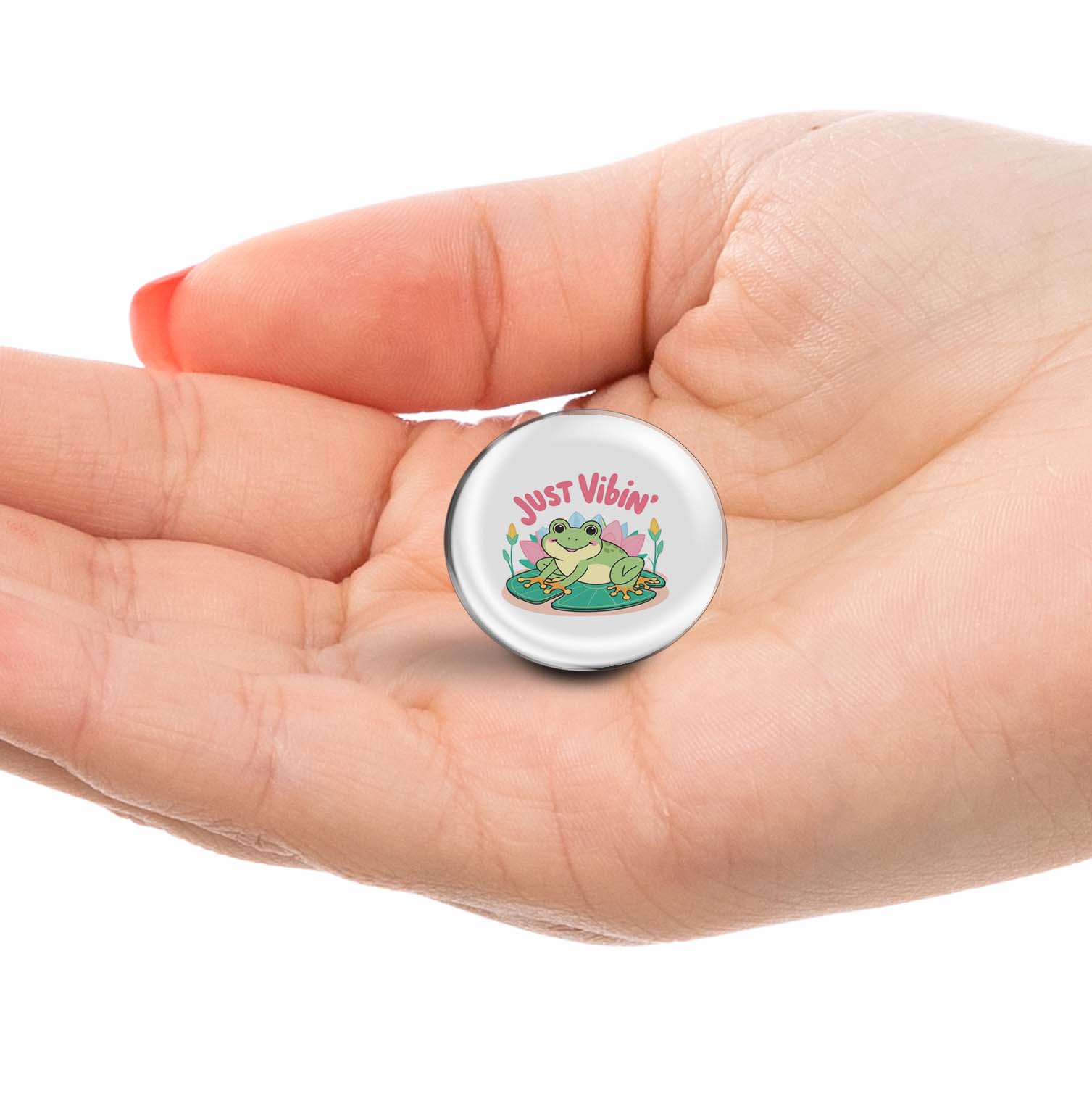 Just Vibin' Summer Frog Limited Edition Lapel Pin Exclusive Metal Brooch Badge Accessories For Backpack, Clothes, Hats | Cute Gifts and Collectibles