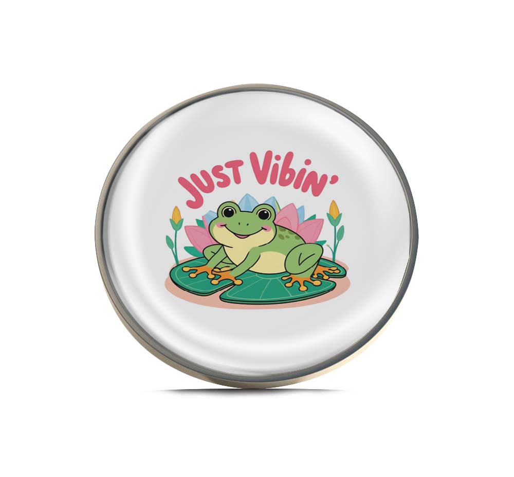 Just Vibin' Summer Frog Limited Edition Lapel Pin Exclusive Metal Brooch Badge Accessories For Backpack, Clothes, Hats | Cute Gifts and Collectibles
