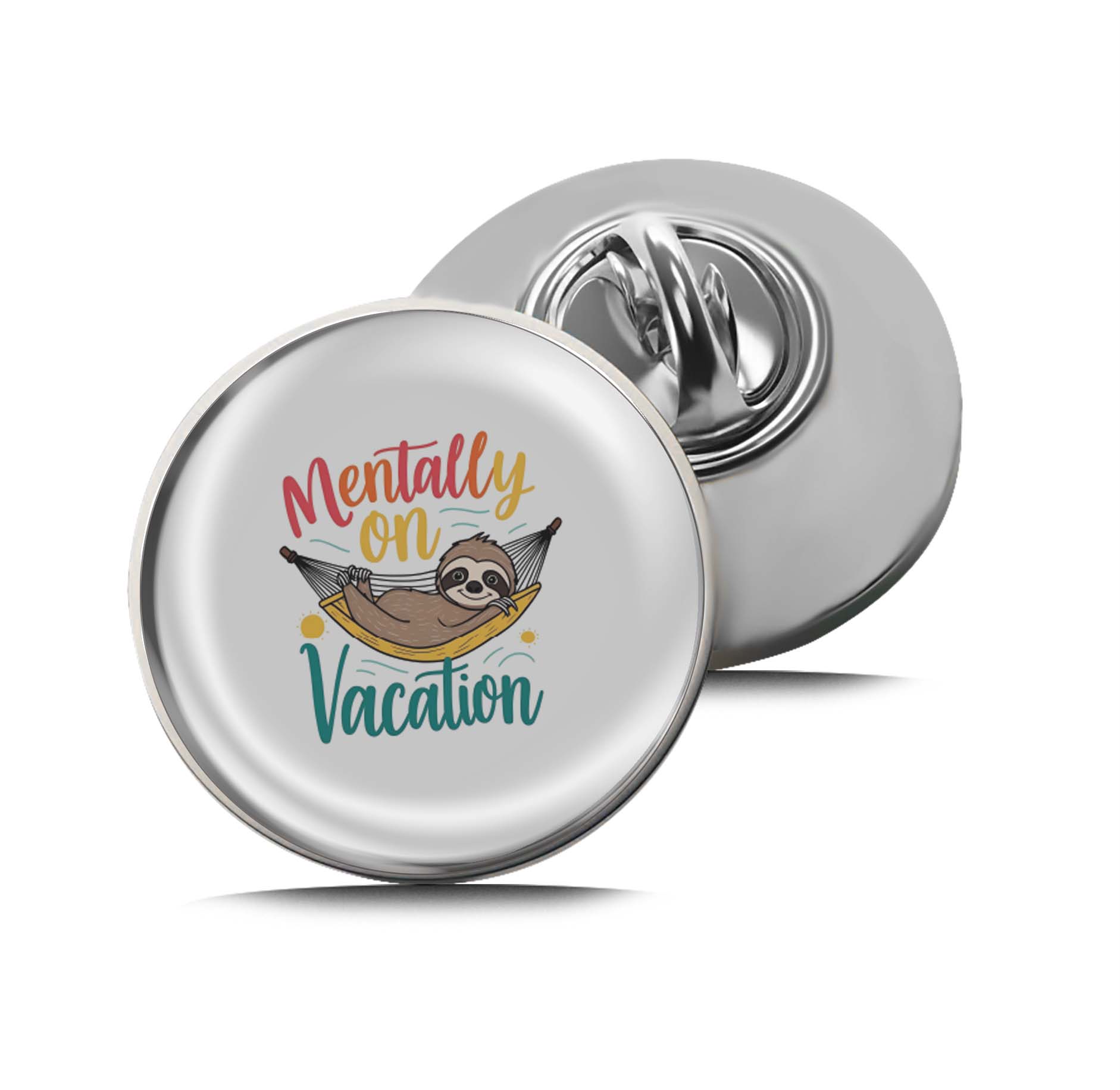Mentally on Vacation Sloth Limited Edition Lapel Pin Exclusive Metal Brooch Badge Accessories For Backpack, Clothes, Hats | Cute Gifts and Collectibles