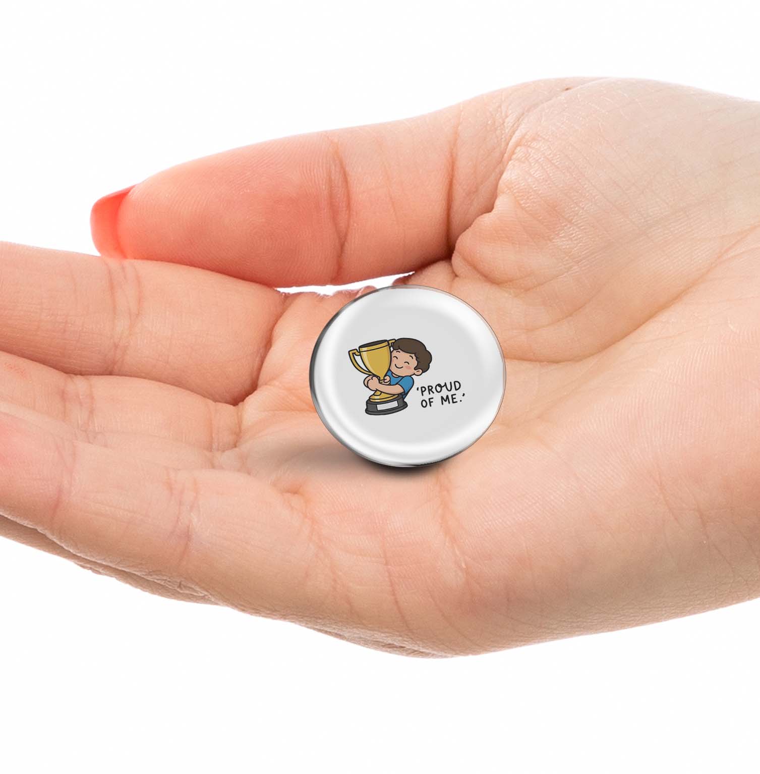 Cute Boy Holding Gold Trophy Cartoon Limited Edition Lapel Pin Exclusive Metal Brooch Badge Accessories For Backpack, Clothes, Hats | Cute Gifts and Collectibles