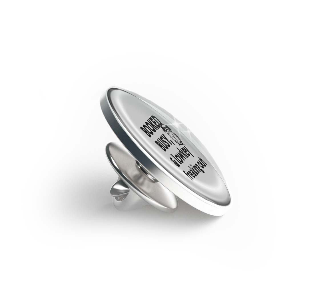 Booked Busy, & lowkey freaking out Limited Edition Lapel Pin Exclusive Metal Brooch Badge Accessories For Backpack, Clothes, Hats | Cute Gifts and Collectibles