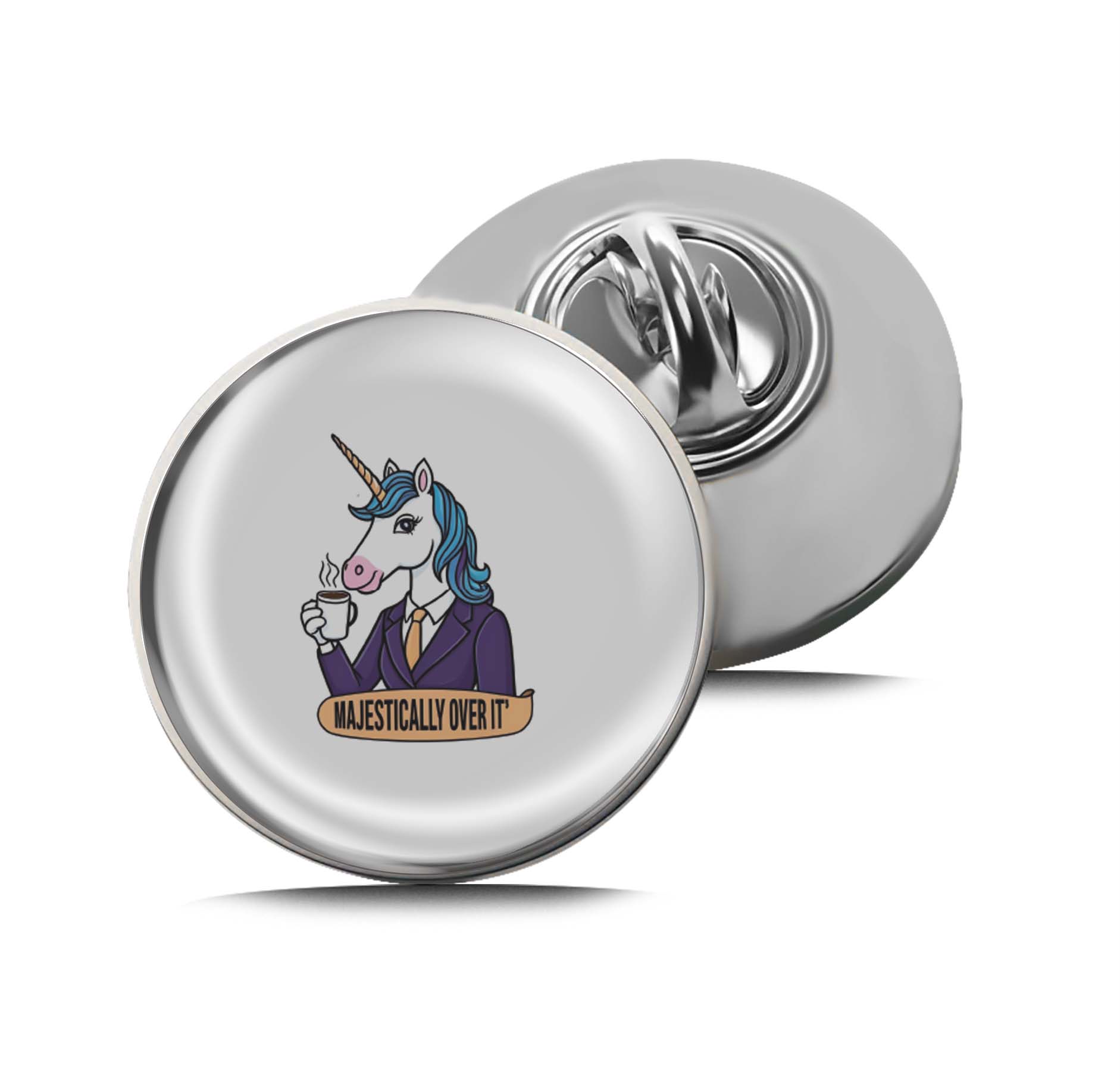 Majestically Over It Unicorn Limited Edition Lapel Pin Exclusive Metal Brooch Badge Accessories For Backpack, Clothes, Hats | Cute Gifts and Collectibles