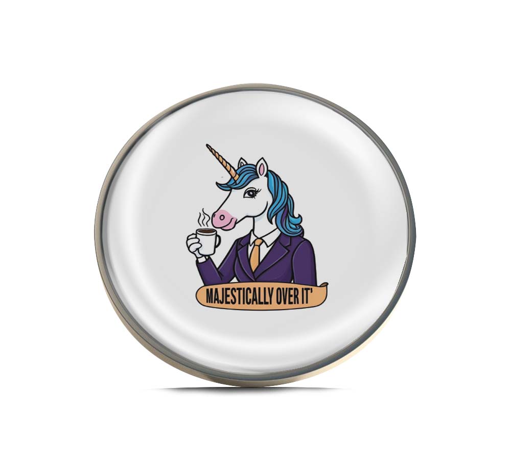Majestically Over It Unicorn Limited Edition Lapel Pin Exclusive Metal Brooch Badge Accessories For Backpack, Clothes, Hats | Cute Gifts and Collectibles