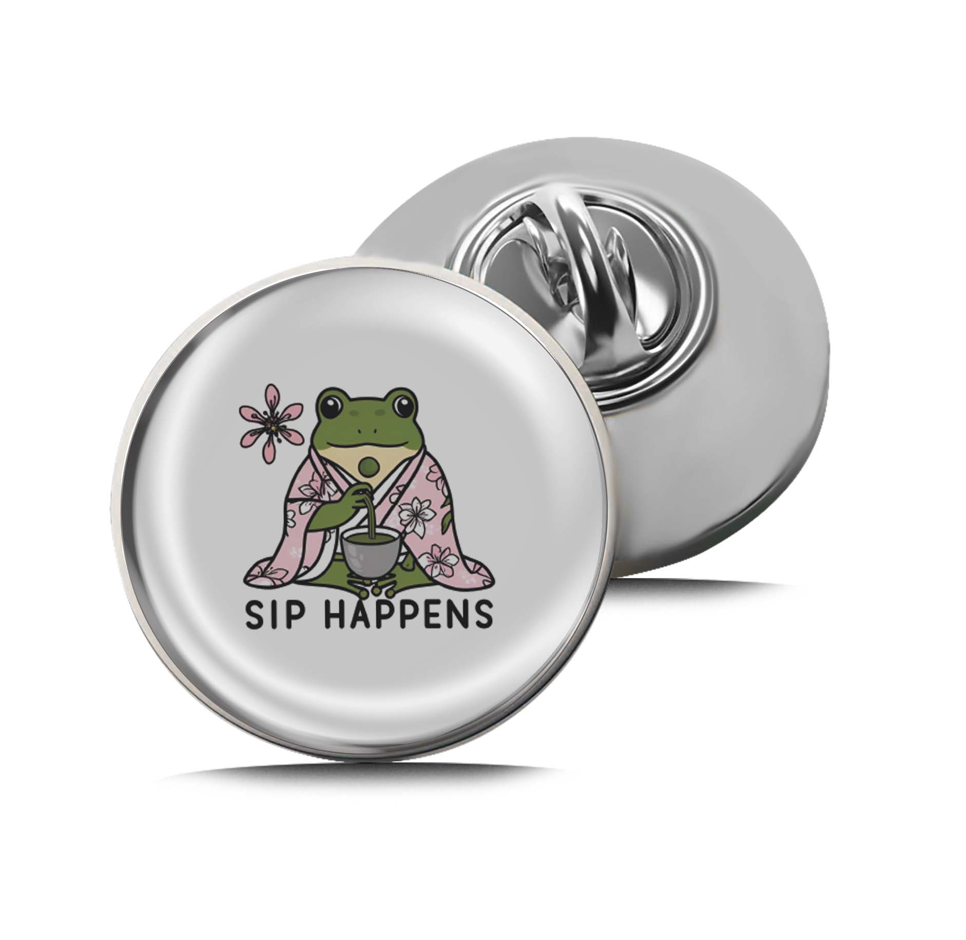 Sip Happens Frog Limited Edition Lapel Pin Exclusive Metal Brooch Badge Accessories For Backpack, Clothes, Hats | Cute Gifts and Collectibles