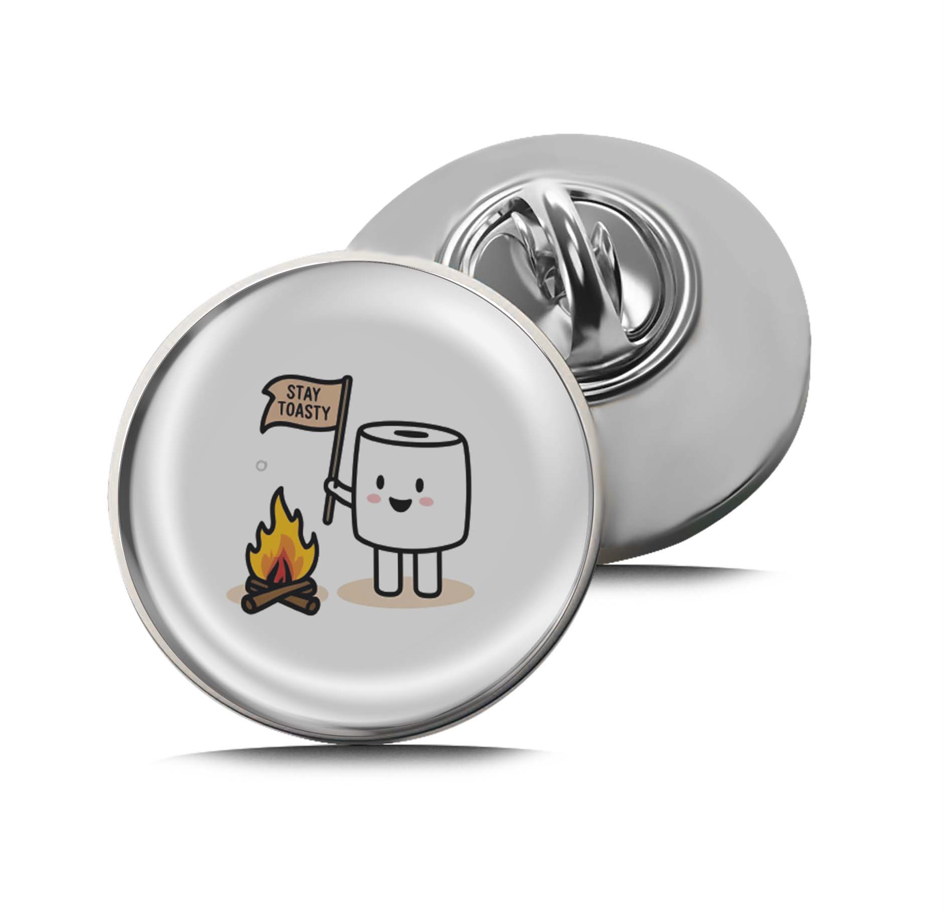 Stay Toasty Marshmallow Limited Edition Lapel Pin Exclusive Metal Brooch Badge Accessories For Backpack, Clothes, Hats | Cute Gifts and Collectibles
