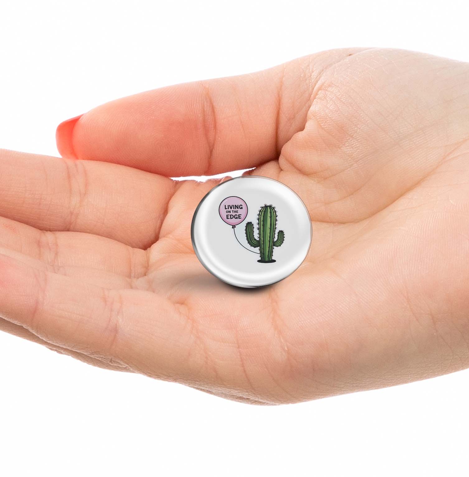 Living on the Edge Cactus Limited Edition Lapel Pin Exclusive Metal Brooch Badge Accessories For Backpack, Clothes, Hats | Cute Gifts and Collectibles