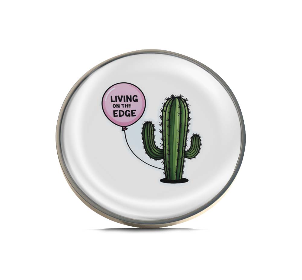 Living on the Edge Cactus Limited Edition Lapel Pin Exclusive Metal Brooch Badge Accessories For Backpack, Clothes, Hats | Cute Gifts and Collectibles